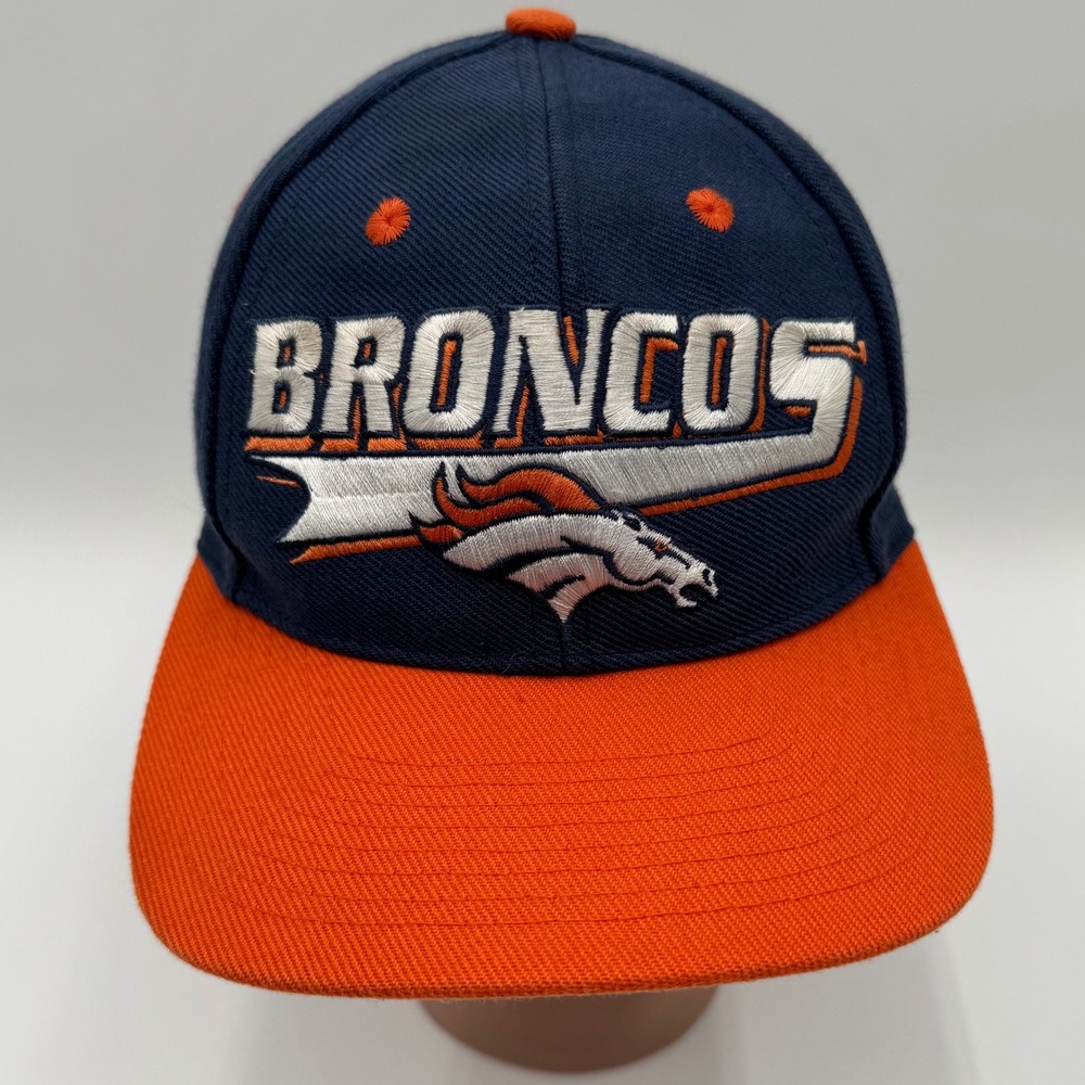 Denver Broncos NFL Hat Logo Athletic Baseball‎ Cap Orange Blue Snapback OSFA Vtg